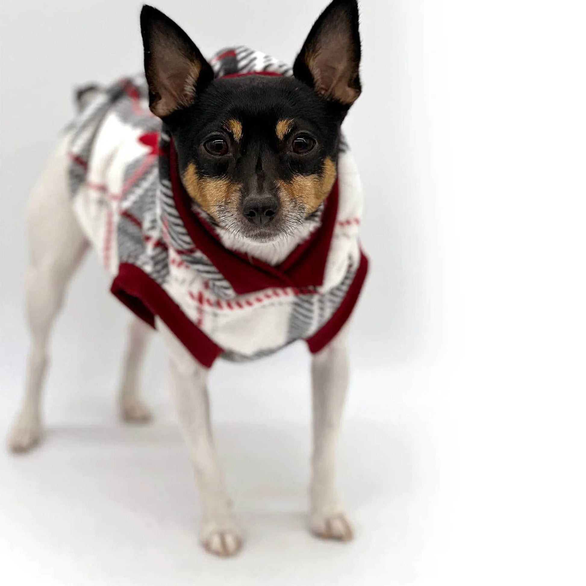 "Snowy Roads" Luxe Fleece Blanket Hoodie in Lodge Plaid - Your Pet Connection