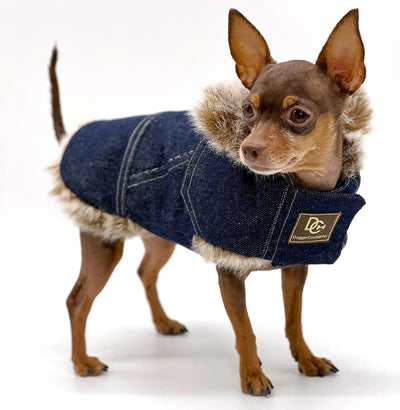 DCNY Faux Fur Denim Coat - Your Pet Connection