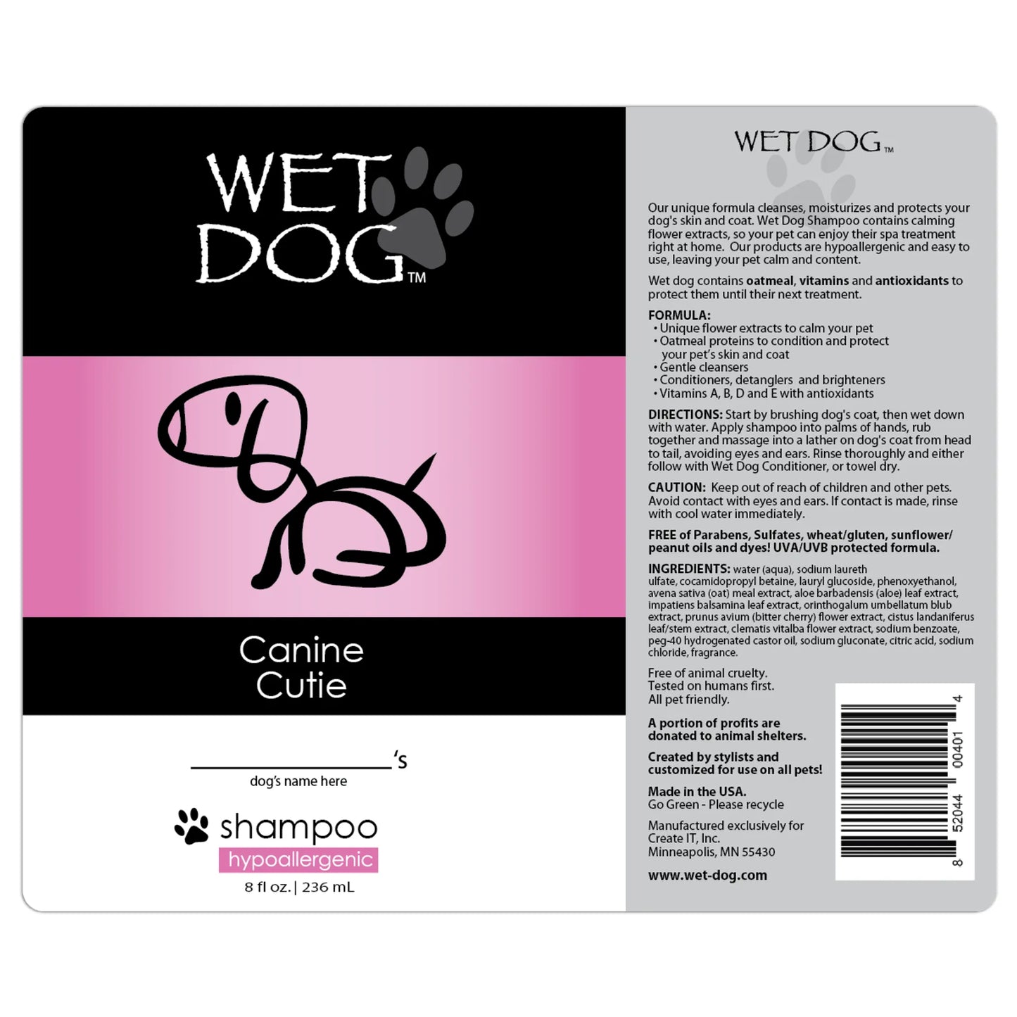 Wet Dog - Canine Cutie Calming Shampoo for Dogs - Your Pet Connection