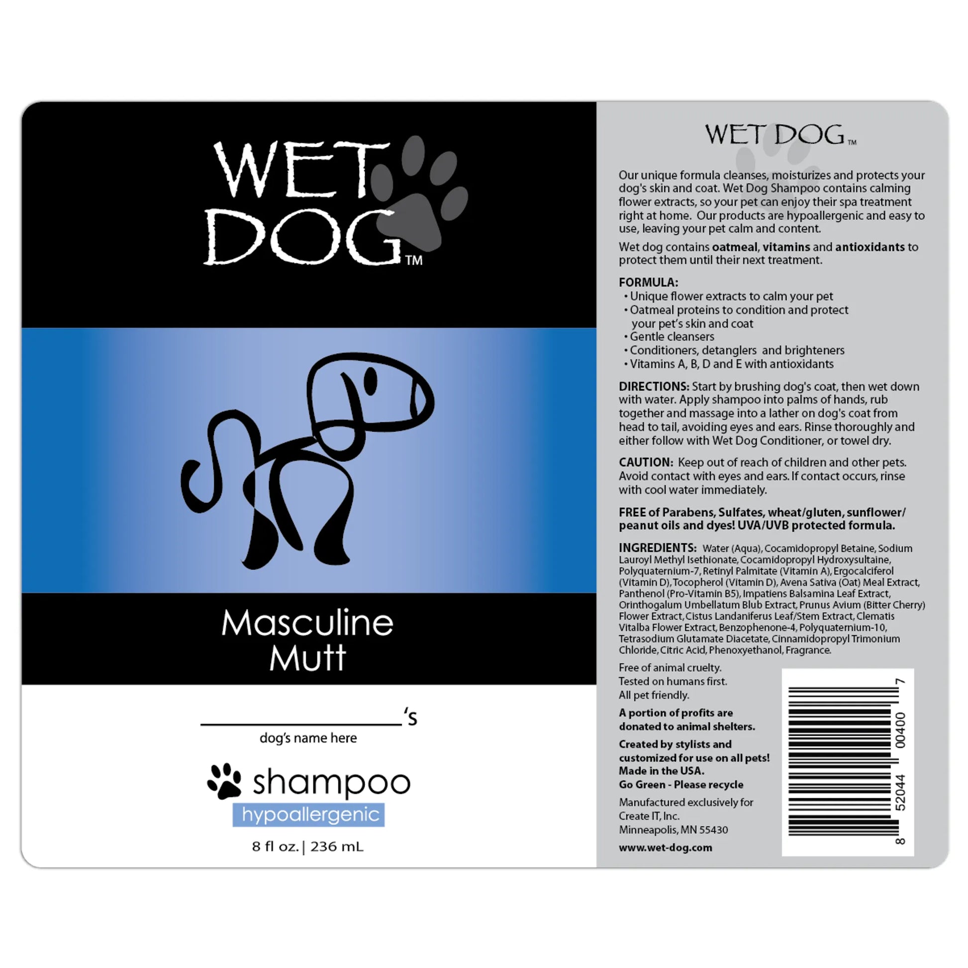 Wet Dog - Masculine Mutt Calming Shampoo for Dogs - Your Pet Connection