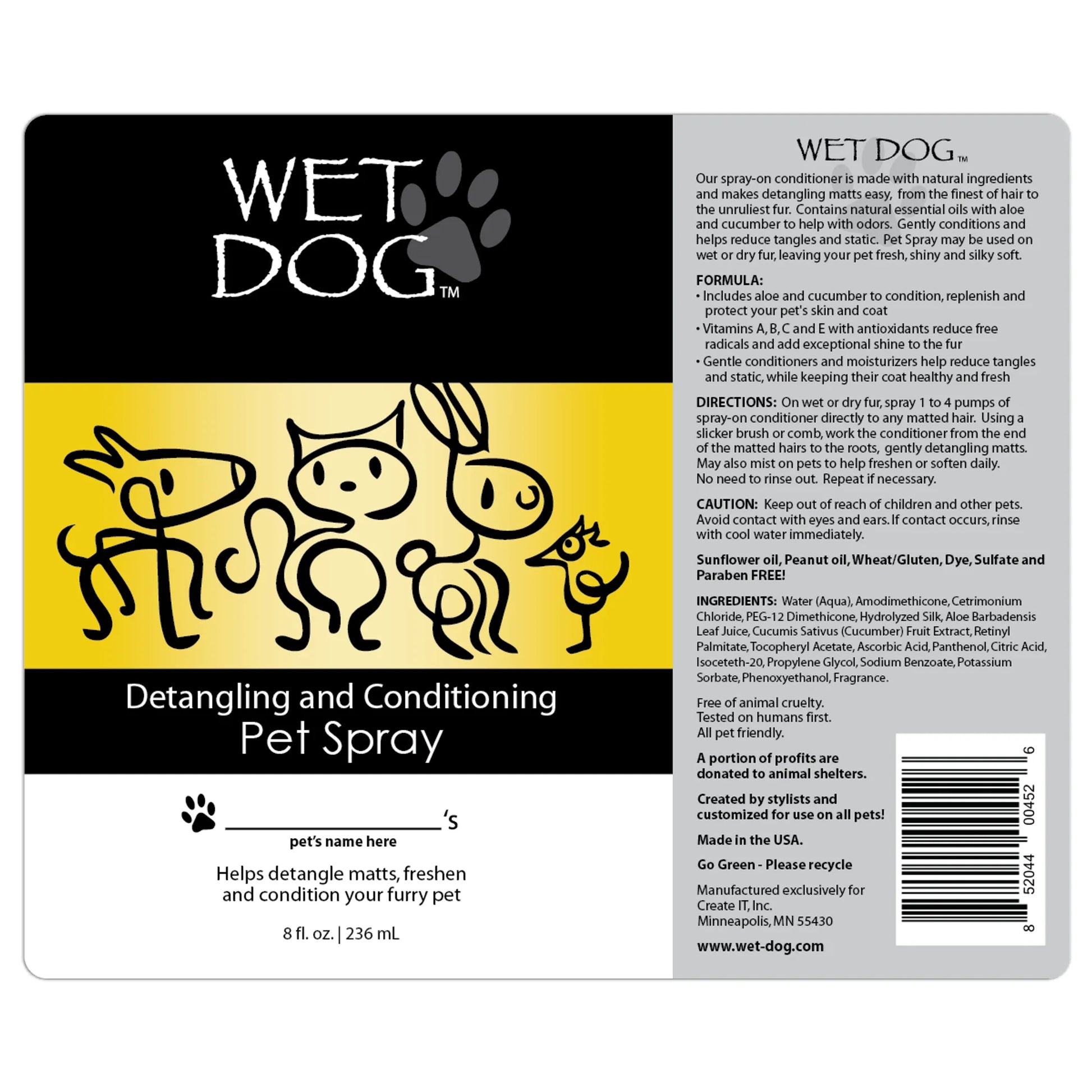 Wet Dog - Detangling and Conditioning Pet Spray - Your Pet Connection