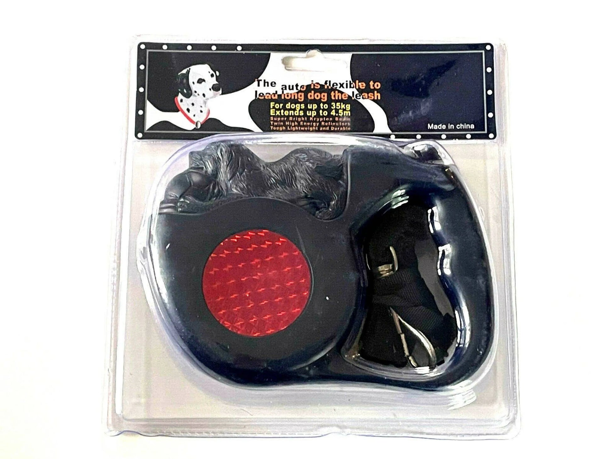 Reflective Retractable Pet Dog Leash Up to 4.5m Long 35kg 77lbs Krypton Beam Strong - Your Pet Connection