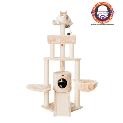 Armarkat Real Wood Spacious Thick Fur Cat Tower W Lounge - Your Pet Connection