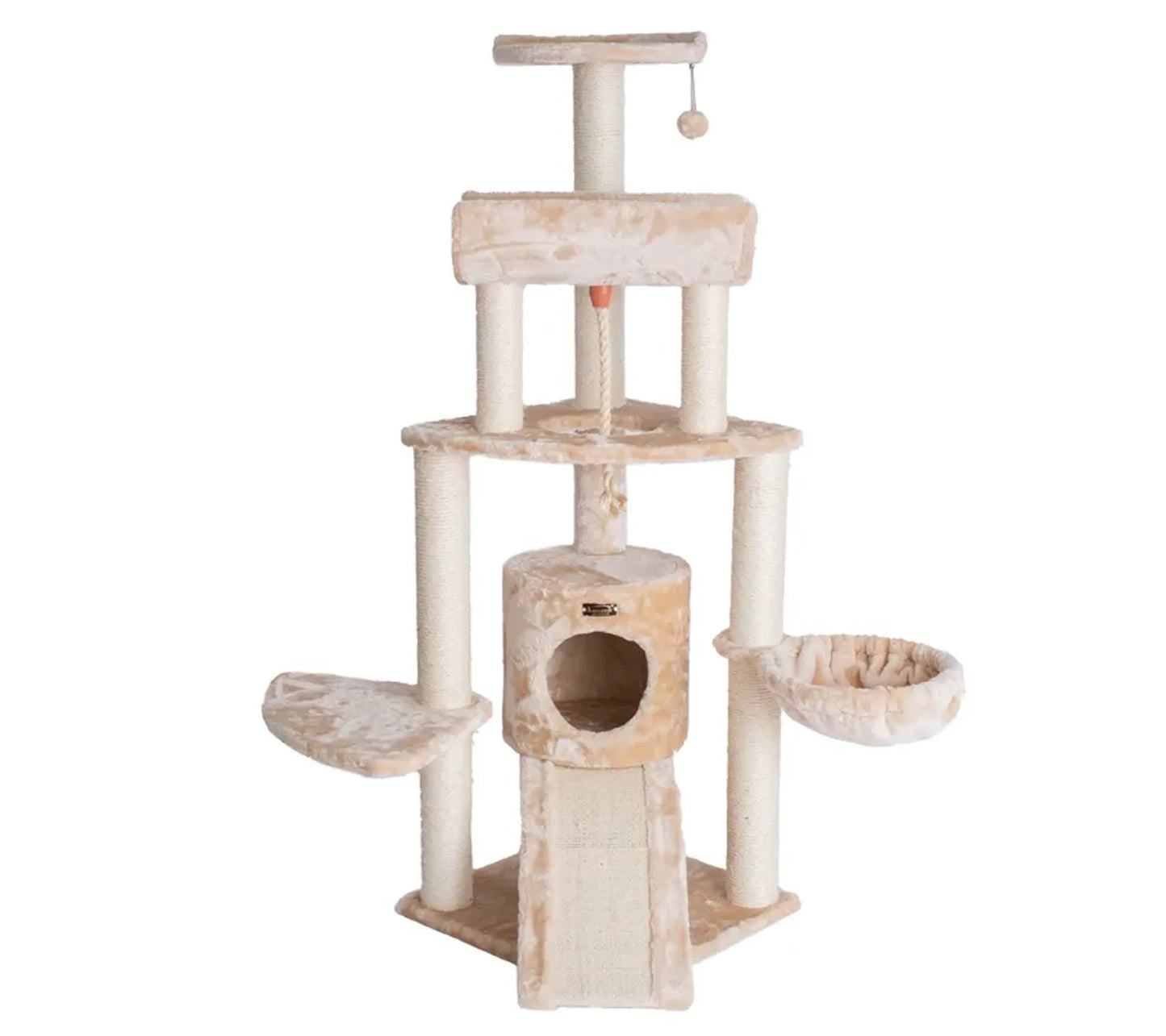 Armarkat Real Wood Spacious Thick Fur Cat Tower W Lounge - Your Pet Connection