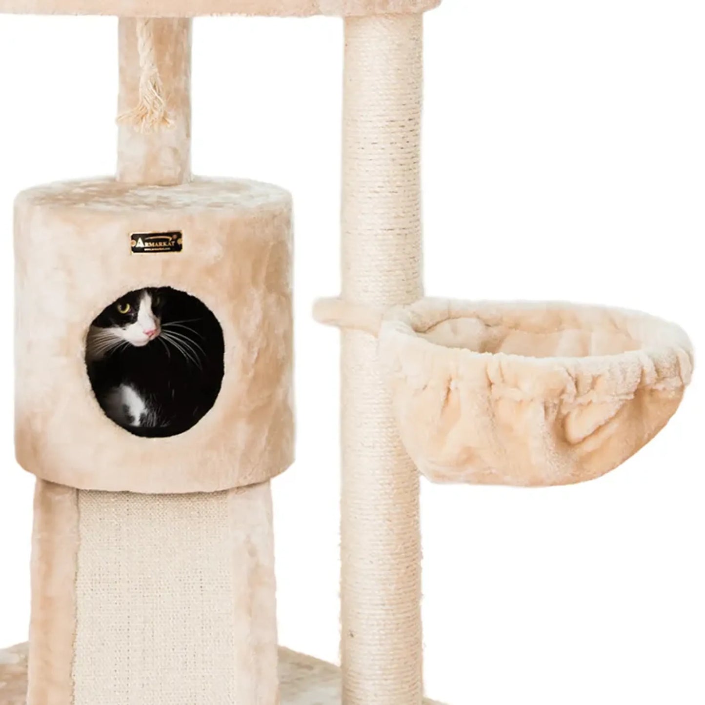 Armarkat Real Wood Spacious Thick Fur Cat Tower W Lounge - Your Pet Connection