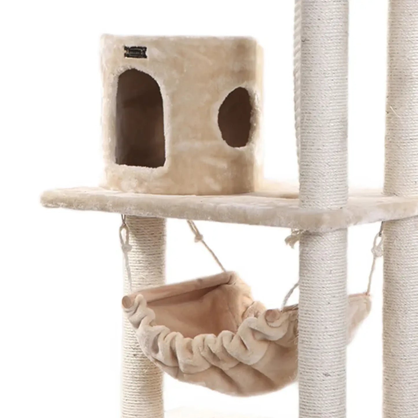 Real Wood 62" Cat tree With Scratch posts, Hammock for Cats - Your Pet Connection