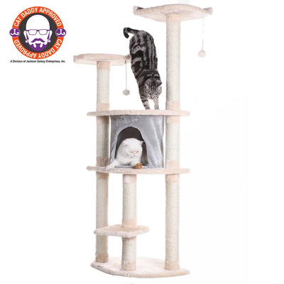 Armarkat 64" Real Wood Cat Tree W Sractch Sisal Post - Your Pet Connection