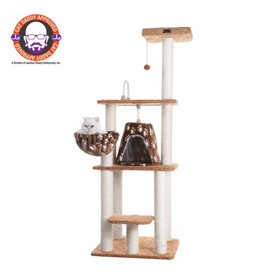 Armarkat Brown Carpet Cat Furniture, Real Wood Kitty Tower - Your Pet Connection