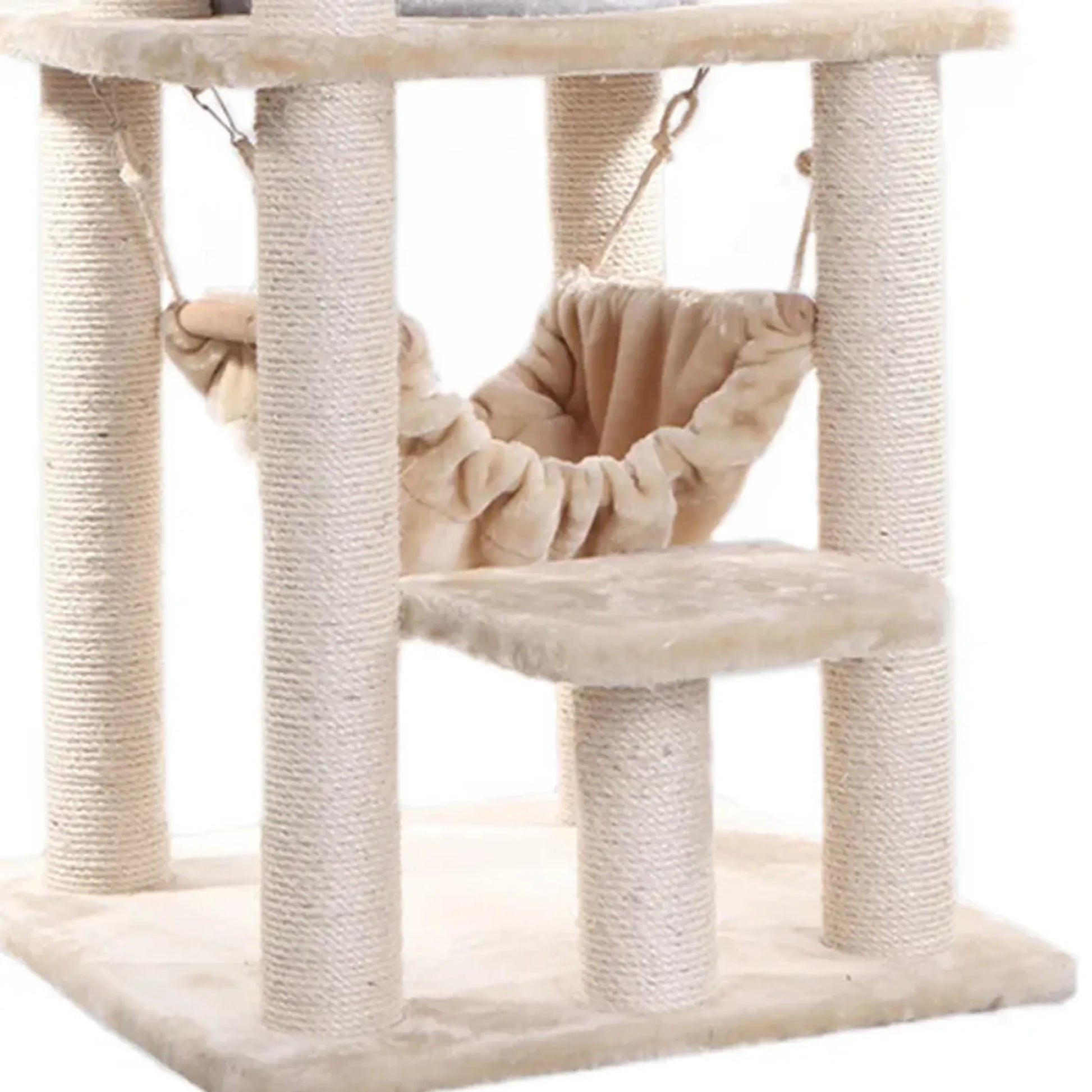 Real Wood 65" Cat Tree With Hammock, Playhouse A6501 - Your Pet Connection