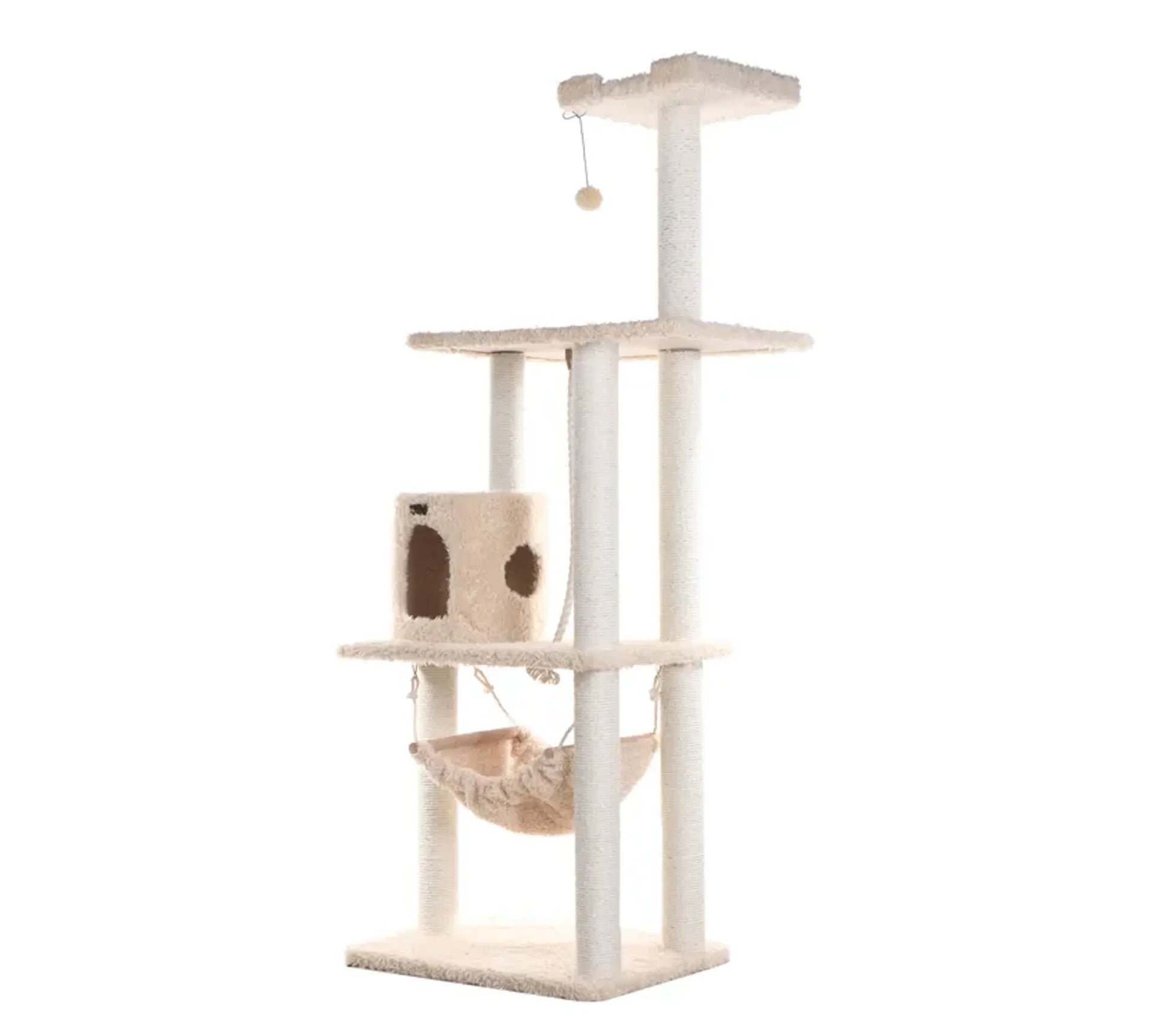 Real Wood 70" Cat Furniture,Ultra thick Faux Fur Cat Condo - Your Pet Connection