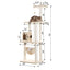 Real Wood 70" Cat Furniture,Ultra thick Faux Fur Cat Condo