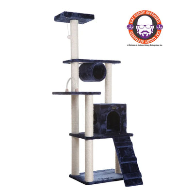 Real Wood 71" Navy Cat ClimbIng Tower Scratching Furniture - Your Pet Connection