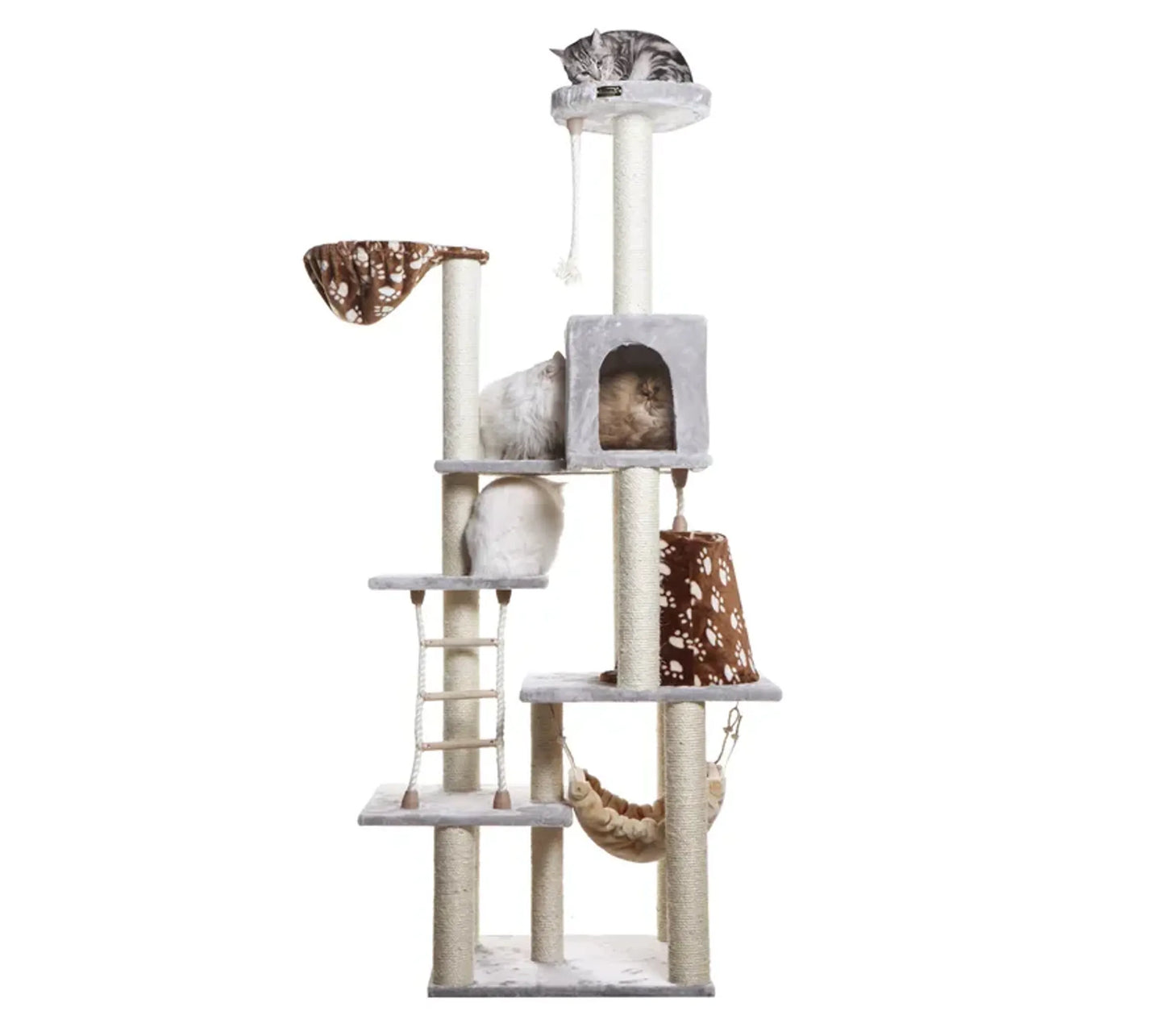 Real Wood Cat Climber Play House With Playhouse, Basket - Your Pet Connection