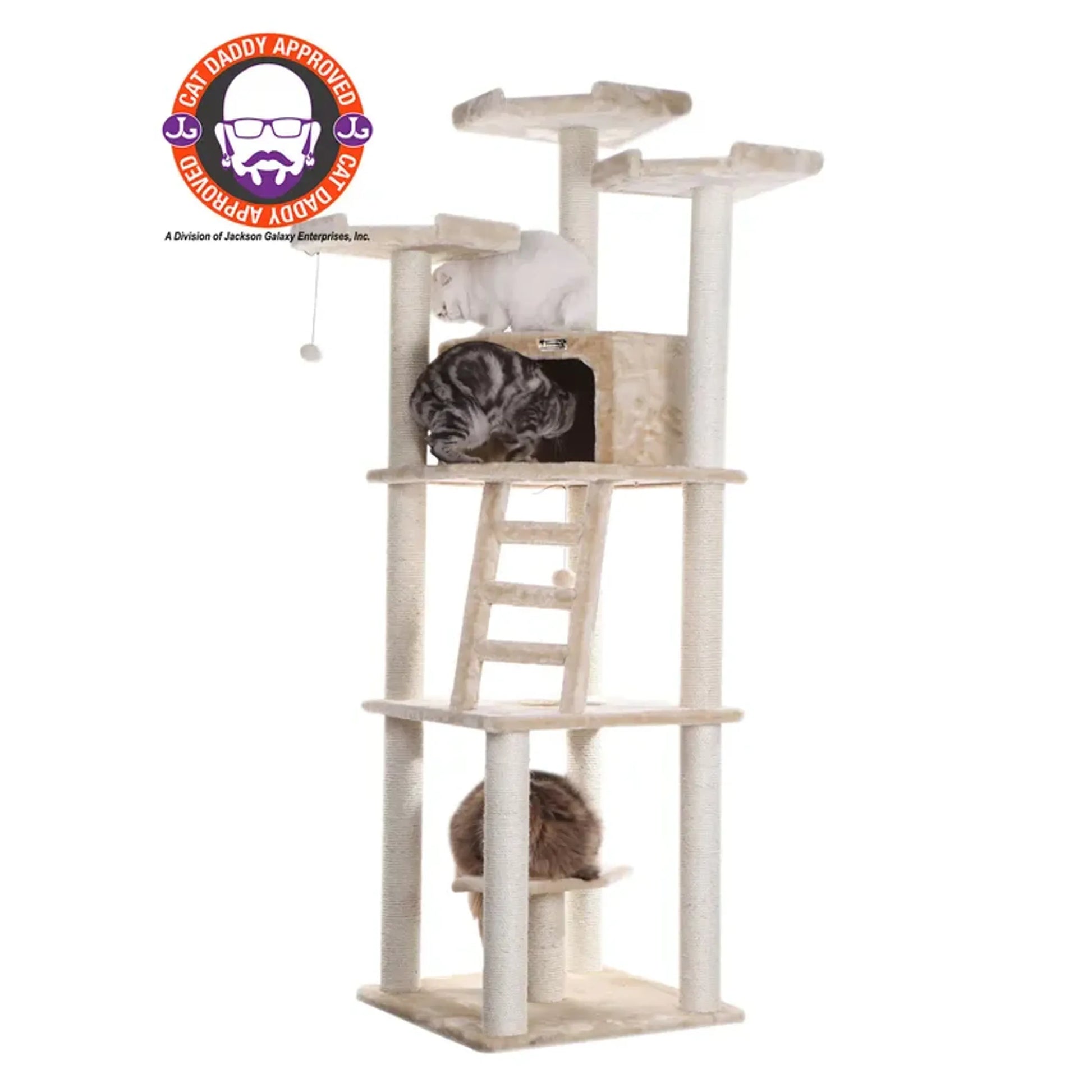 Armarkat Multi-function Real WOOD Cat Tower Beige - Your Pet Connection