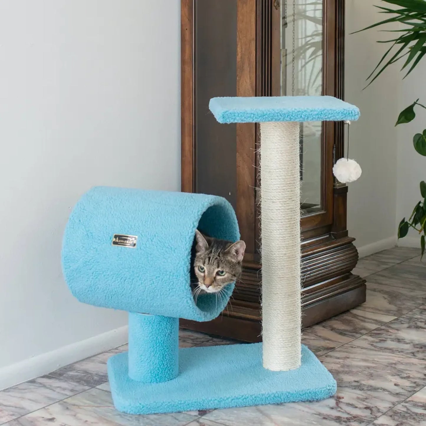 Armarkat Sky Blue 25" Cat Tree, Real Wood Scratcher for Cats - Your Pet Connection