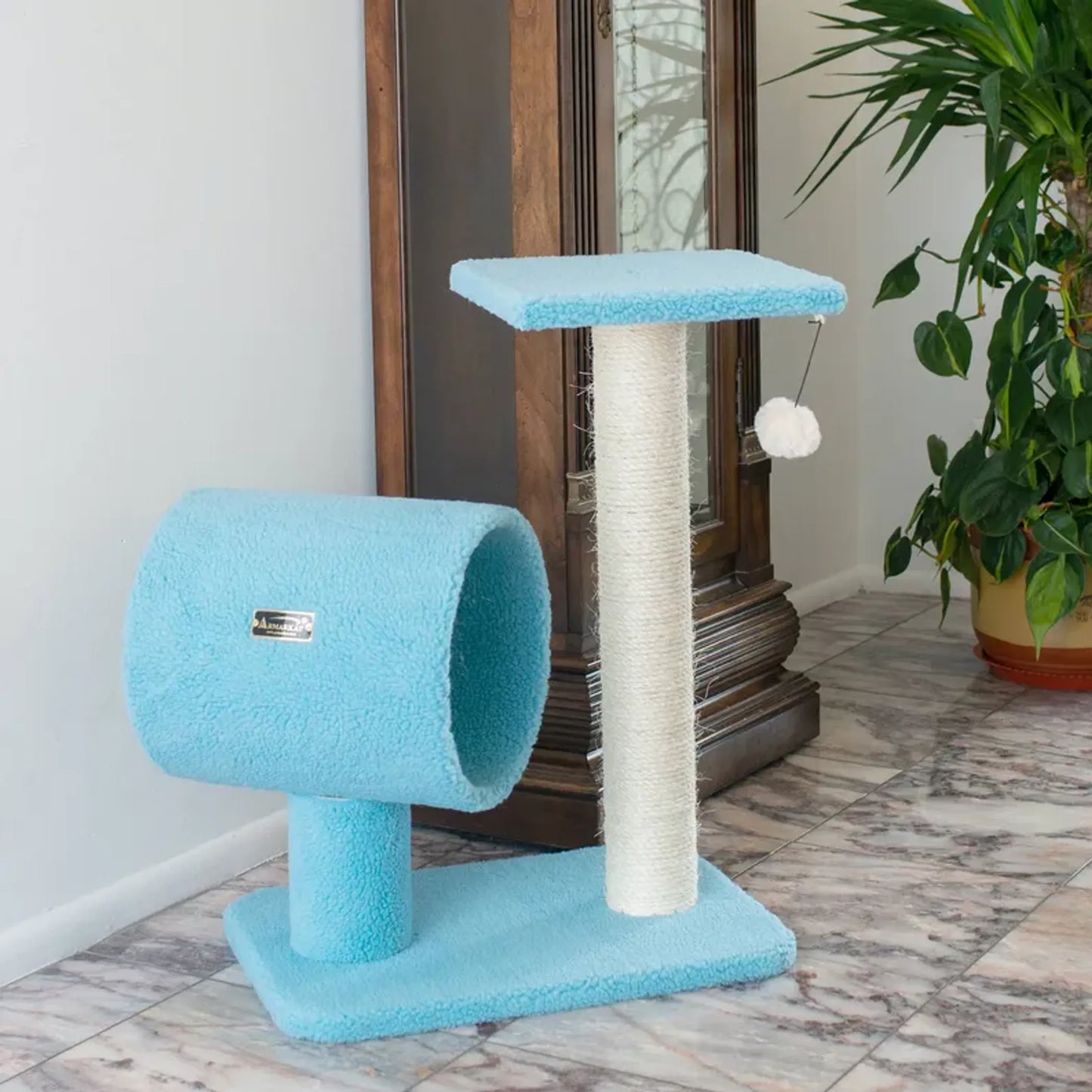 Armarkat Sky Blue 25" Cat Tree, Real Wood Scratcher for Cats - Your Pet Connection