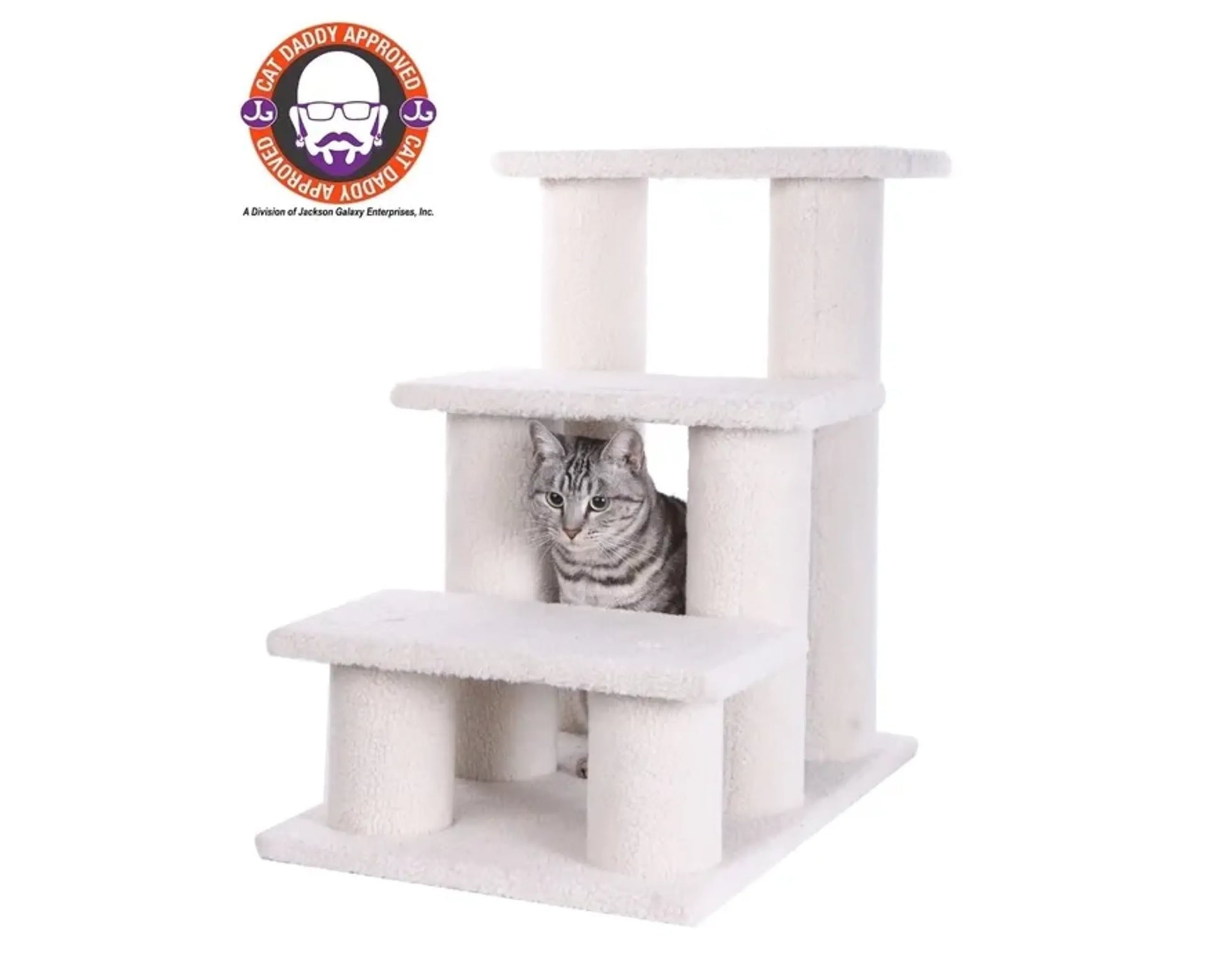 Real Wood 3 Step Cat Step Stairs Ramp,  25" Dogs Climber - Your Pet Connection