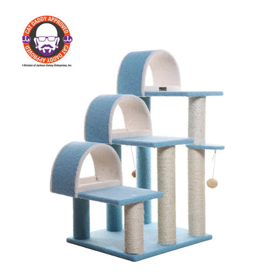 Real Wood 38" High Ivory Cat Step Stairs ramp, Cat Sratcher - Your Pet Connection