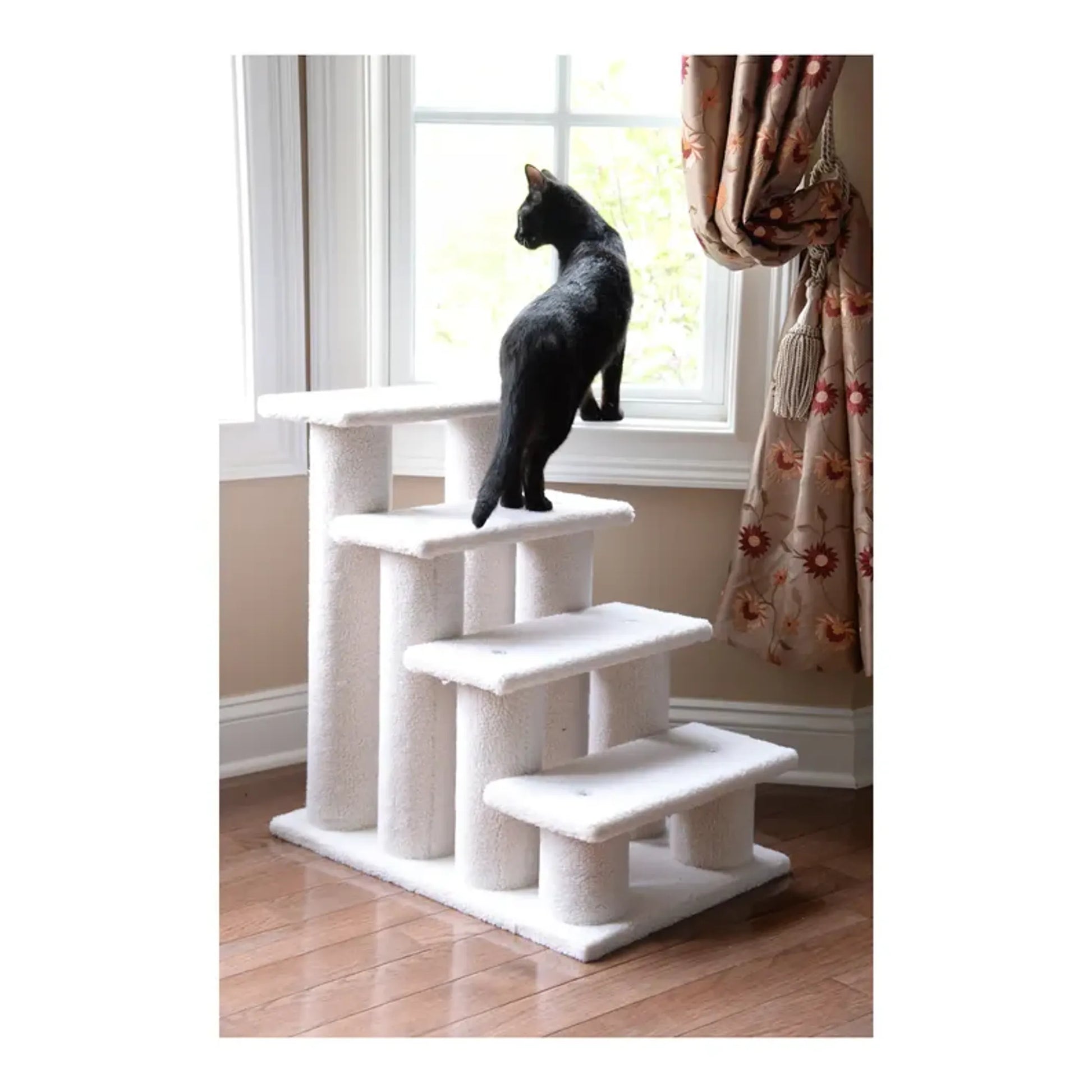 Real Wood 4 Steps Ramp For Dogs, Cats, Cat Step Stairs Ramp - Your Pet Connection