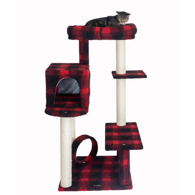 Real Wood B5008 50-Inch Classic Cat Tree With Veranda, Bench - Your Pet Connection