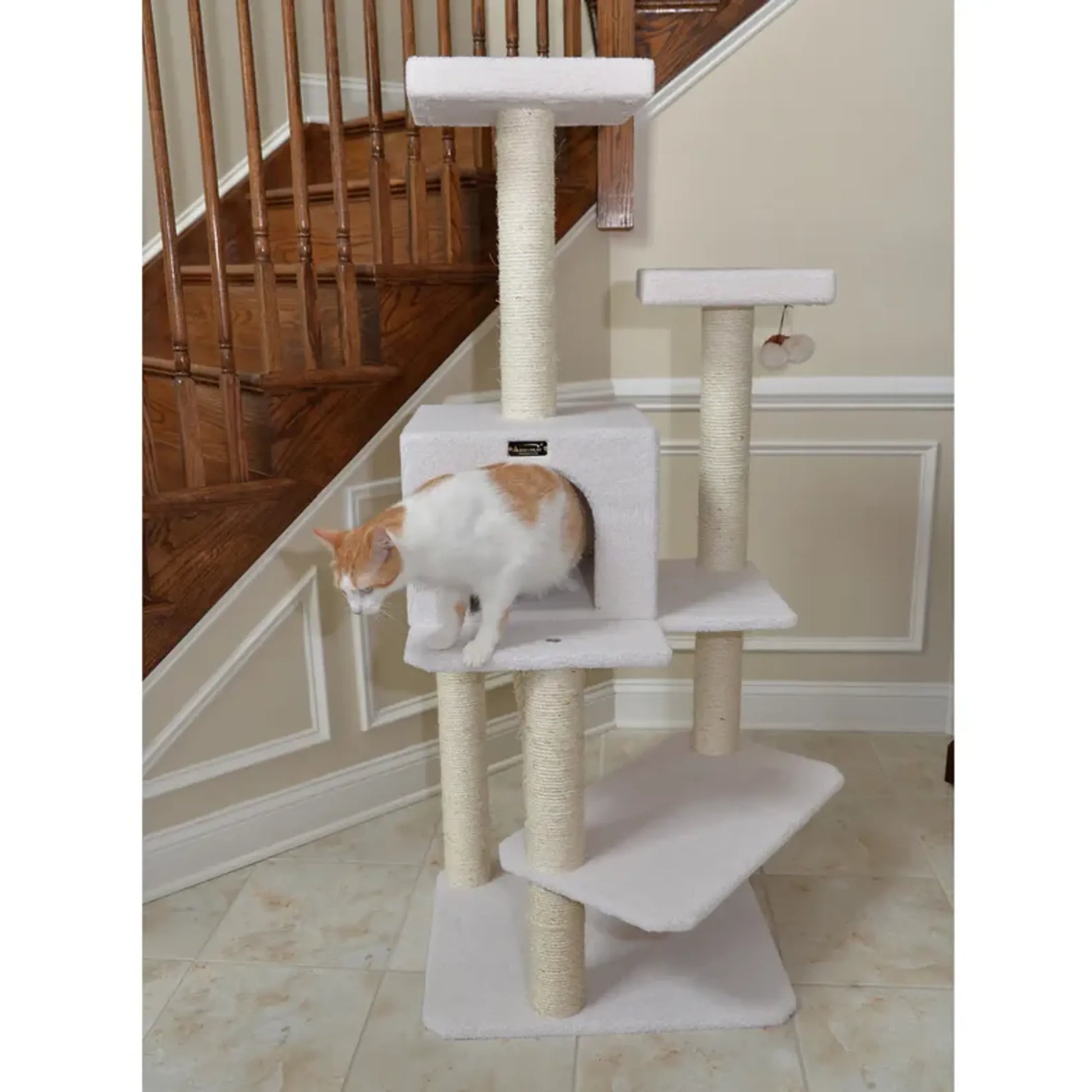 Armarkat Ivory 57" High Cat tree, Fleece Covered Cat Climber - Your Pet Connection