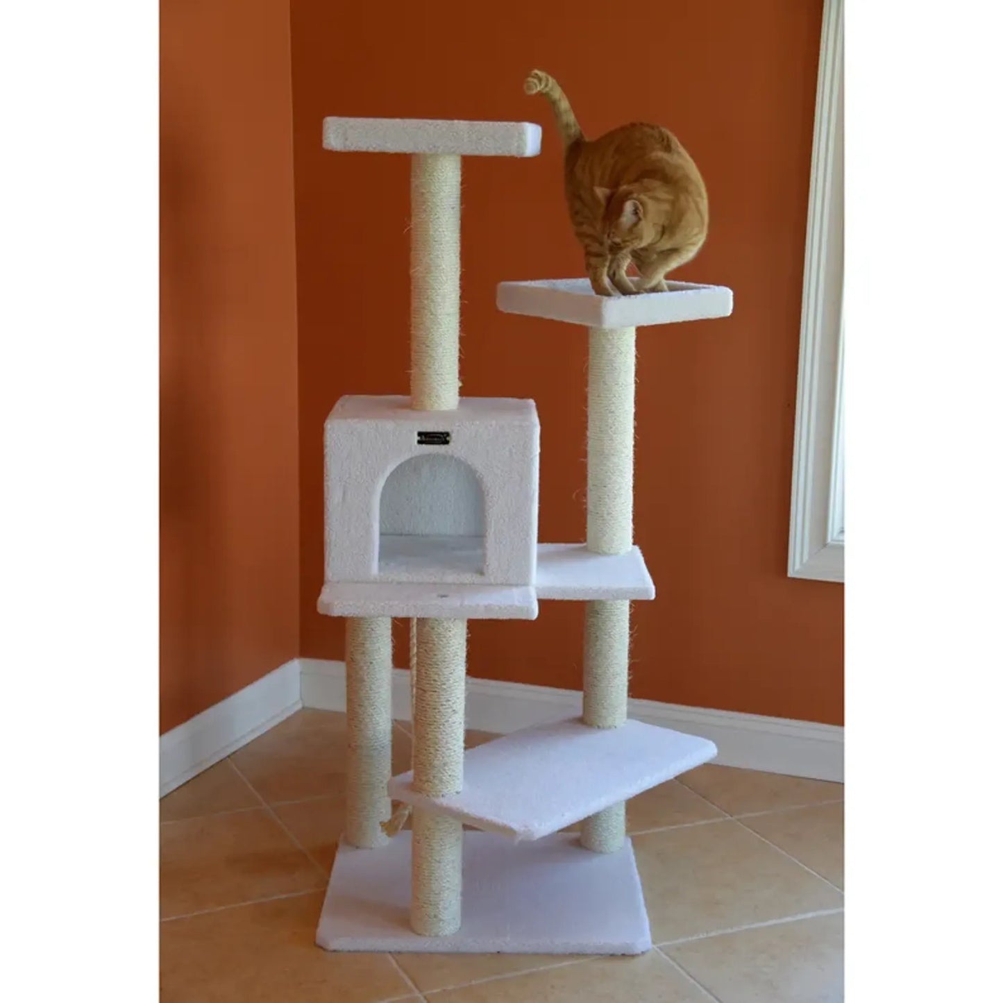Armarkat Ivory 57" High Cat tree, Fleece Covered Cat Climber - Your Pet Connection