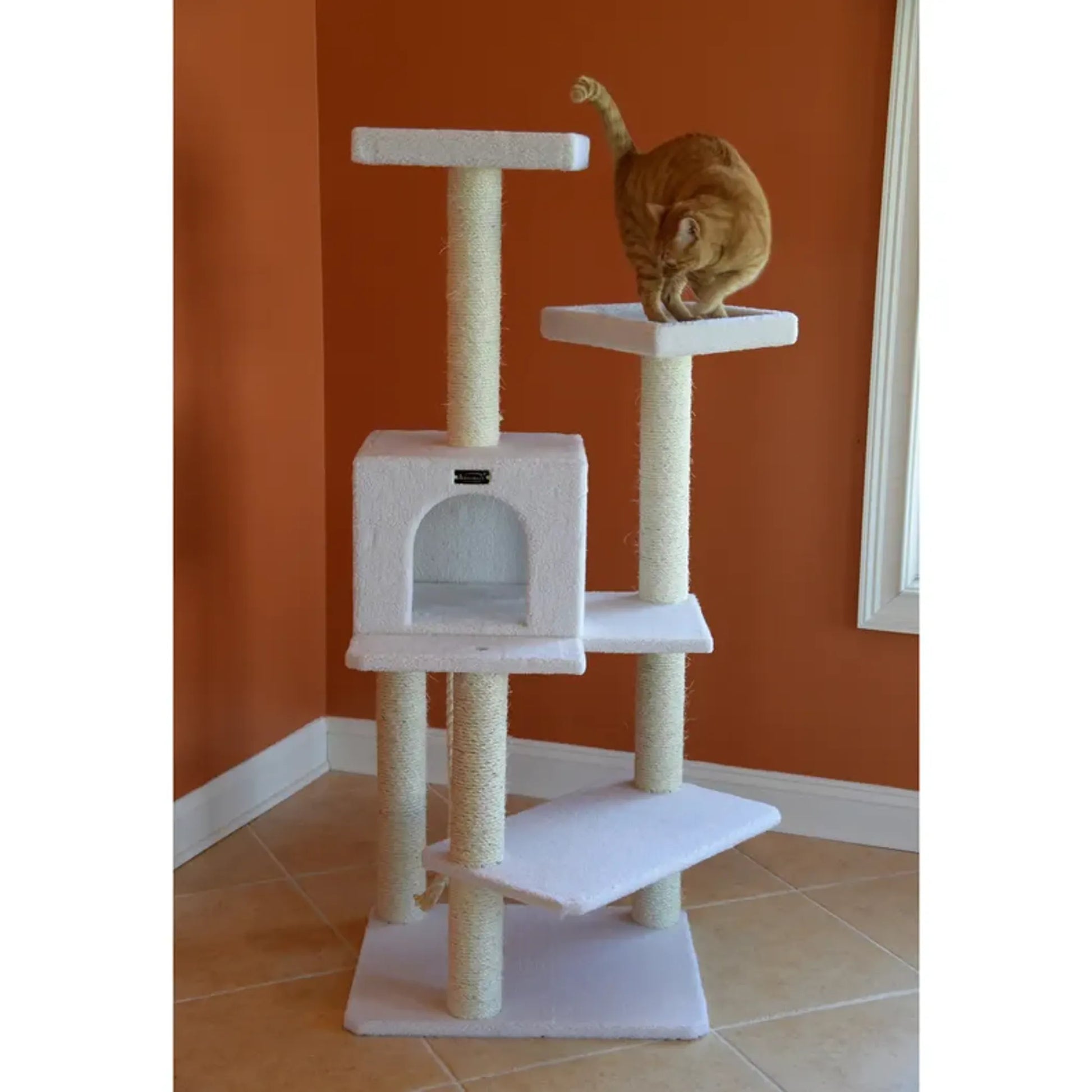 Armarkat Ivory 57" High Cat tree, Fleece Covered Cat Climber - Your Pet Connection