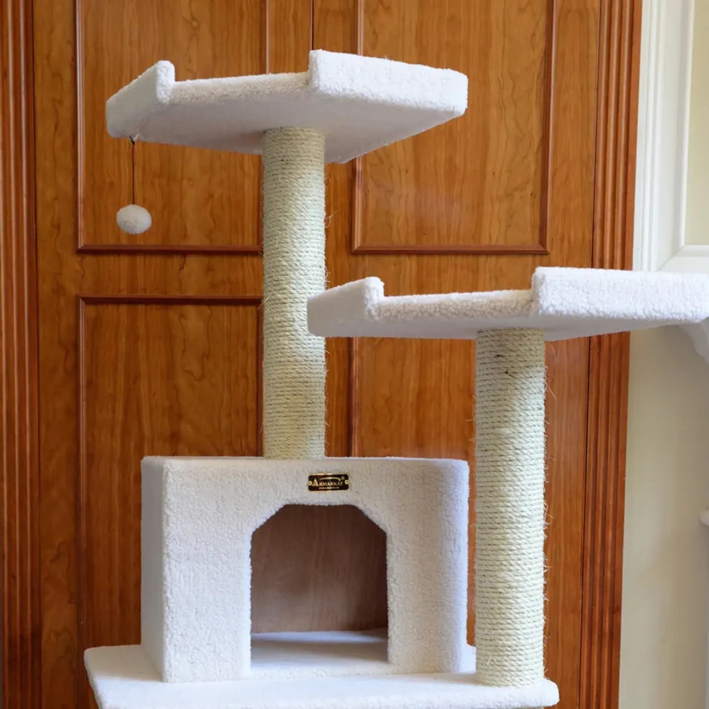 Real Wood B7801 Classic Cat Tree In Ivory 6 Levels Playhouse - Your Pet Connection