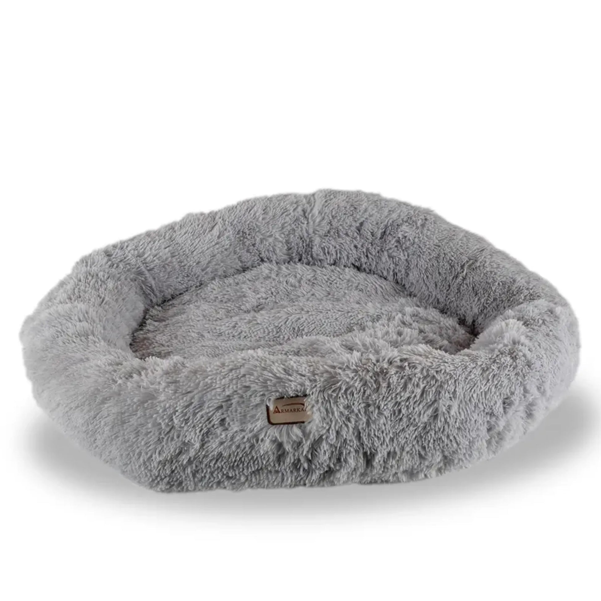 Armarkat Extra Large, Fluffy Gray Round Cat Bed - C71NHS - Your Pet Connection