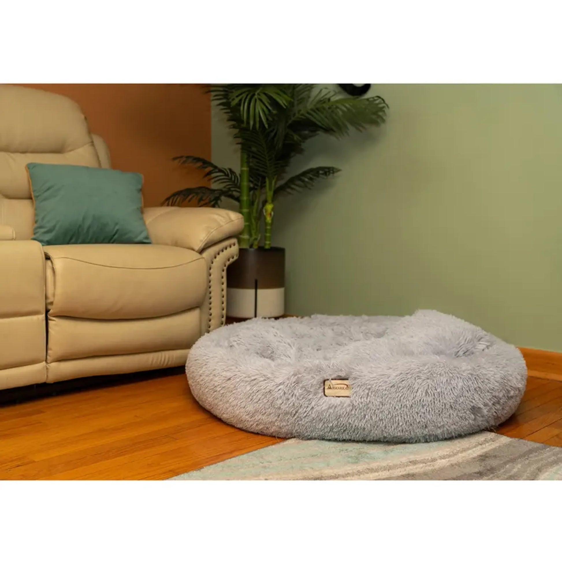 Armarkat Extra Large, Fluffy Gray Round Cat Bed - C71NHS - Your Pet Connection