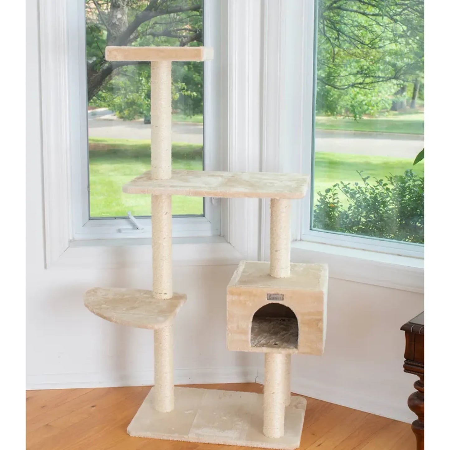 GleePet 57-Inch Cat Tree  Real Wood Cat Perches Bge - Your Pet Connection