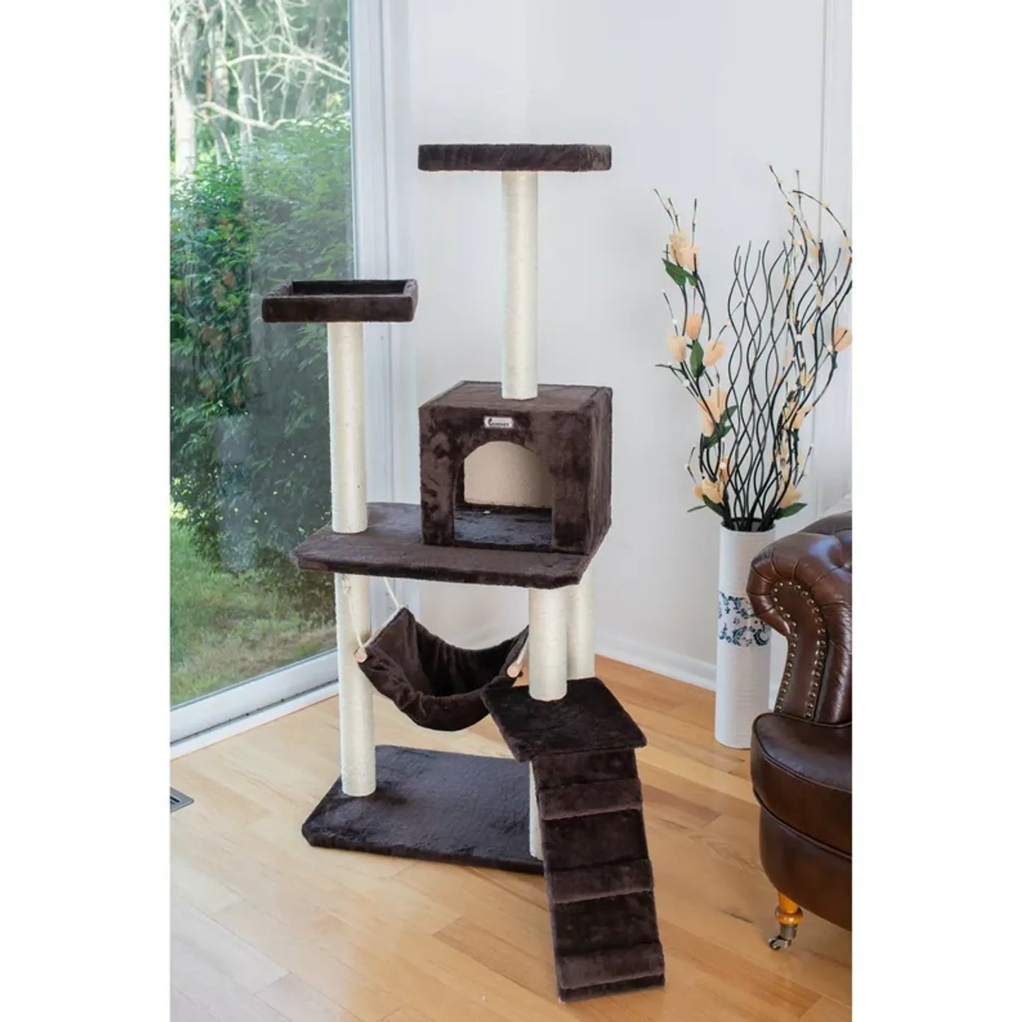 GleePet 57-Inch Cat Tree Real Wood Climber  With Four Levels - Your Pet Connection