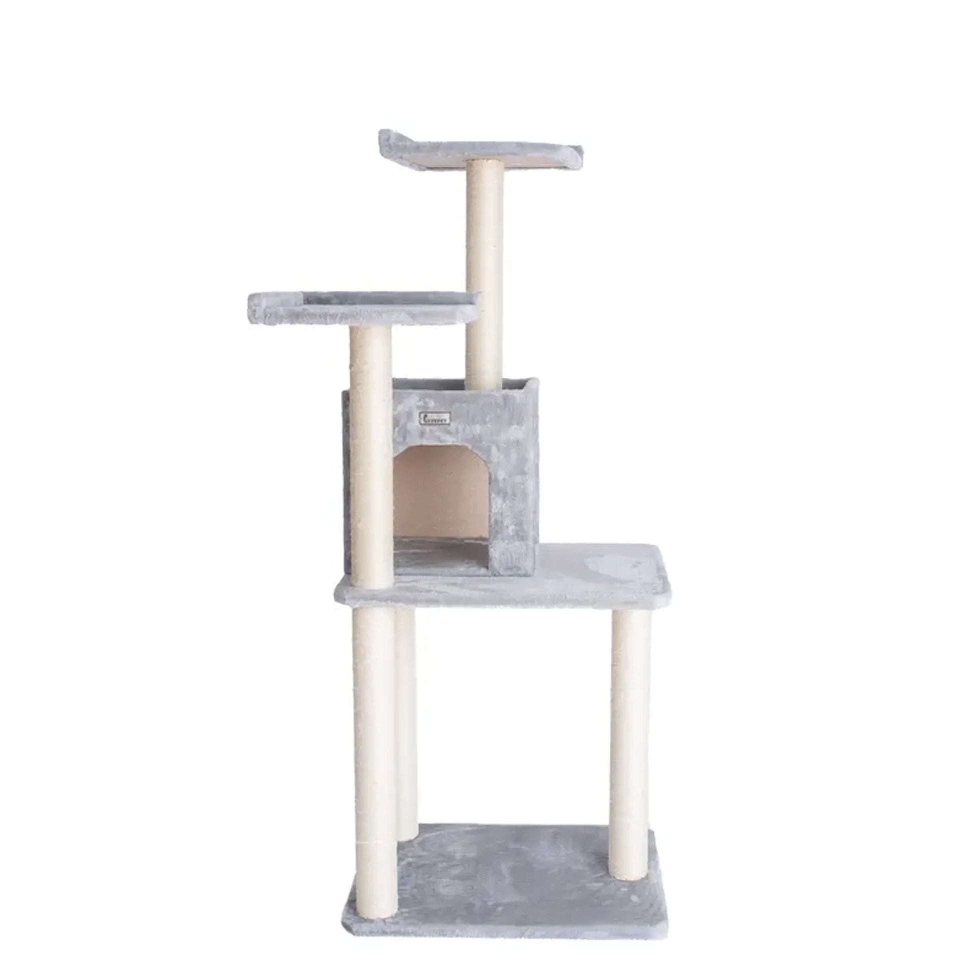 GleePet 57-Inch Cat Tree Two-Door Real Wood Condo Gray - Your Pet Connection