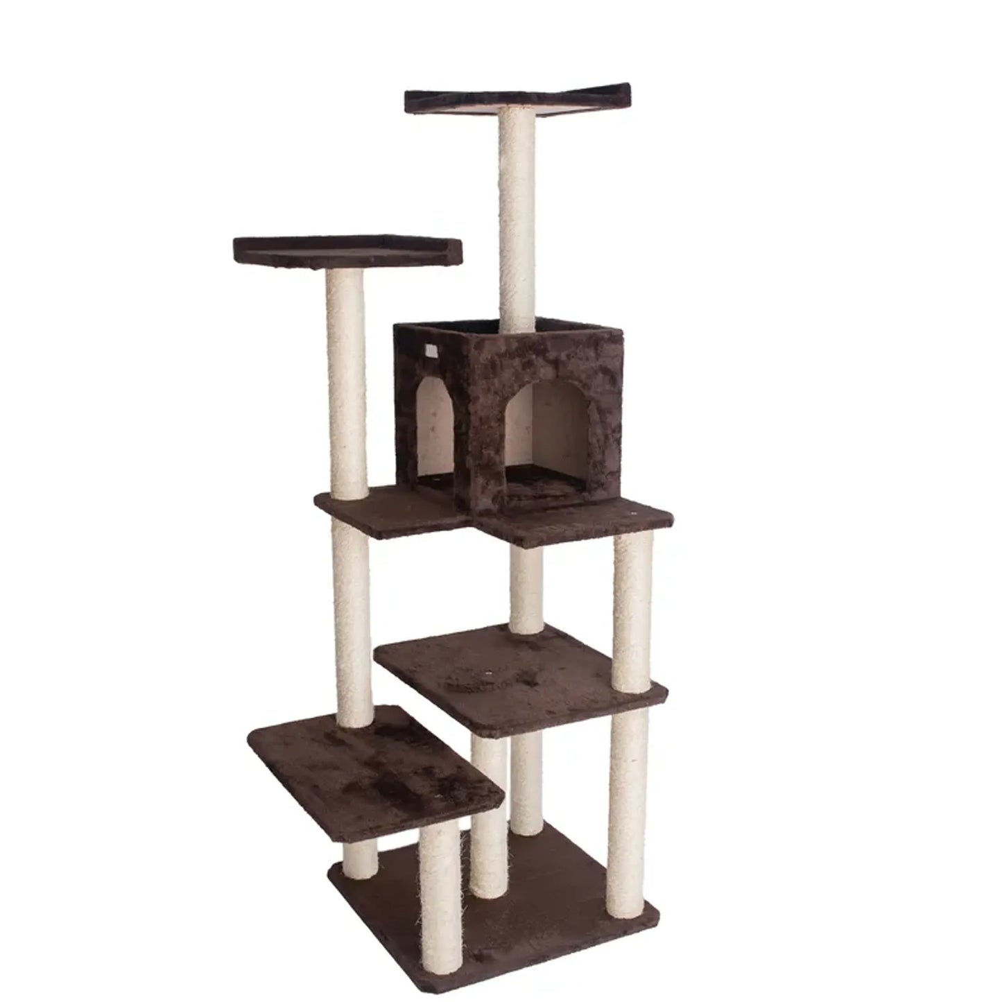 AeroMark Faux Fur Cat Tree Tower 66-Inch