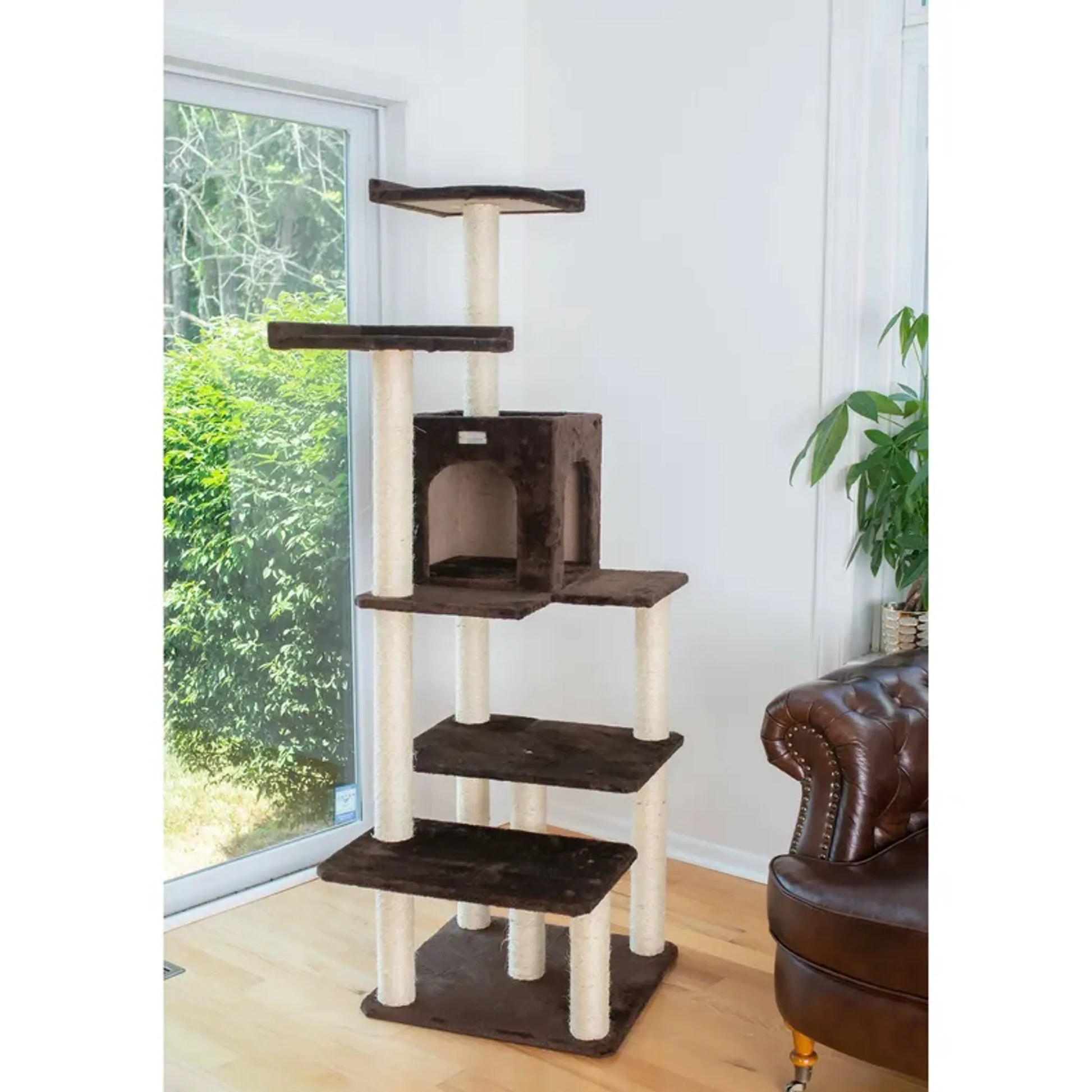 GleePet 66-Inch Cat Tree Real Wood Cat Climber W 4 Levels - Your Pet Connection