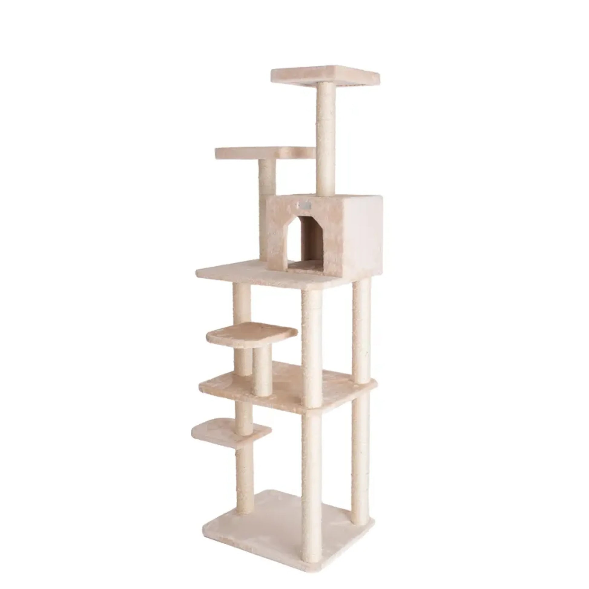 GleePet Real Wood 74-Inch Cat Tree With Seven Levels, Beige - Your Pet Connection