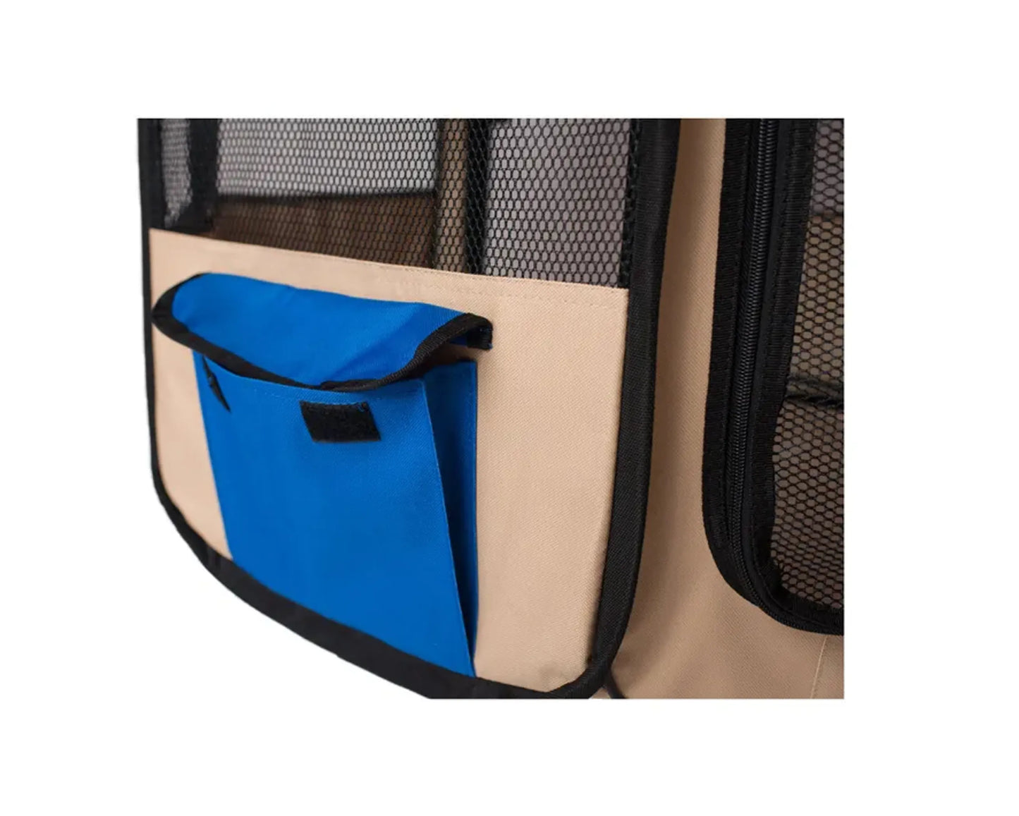 Armarkat Portable Pet Playpen In Blue and Beige Combo - Your Pet Connection