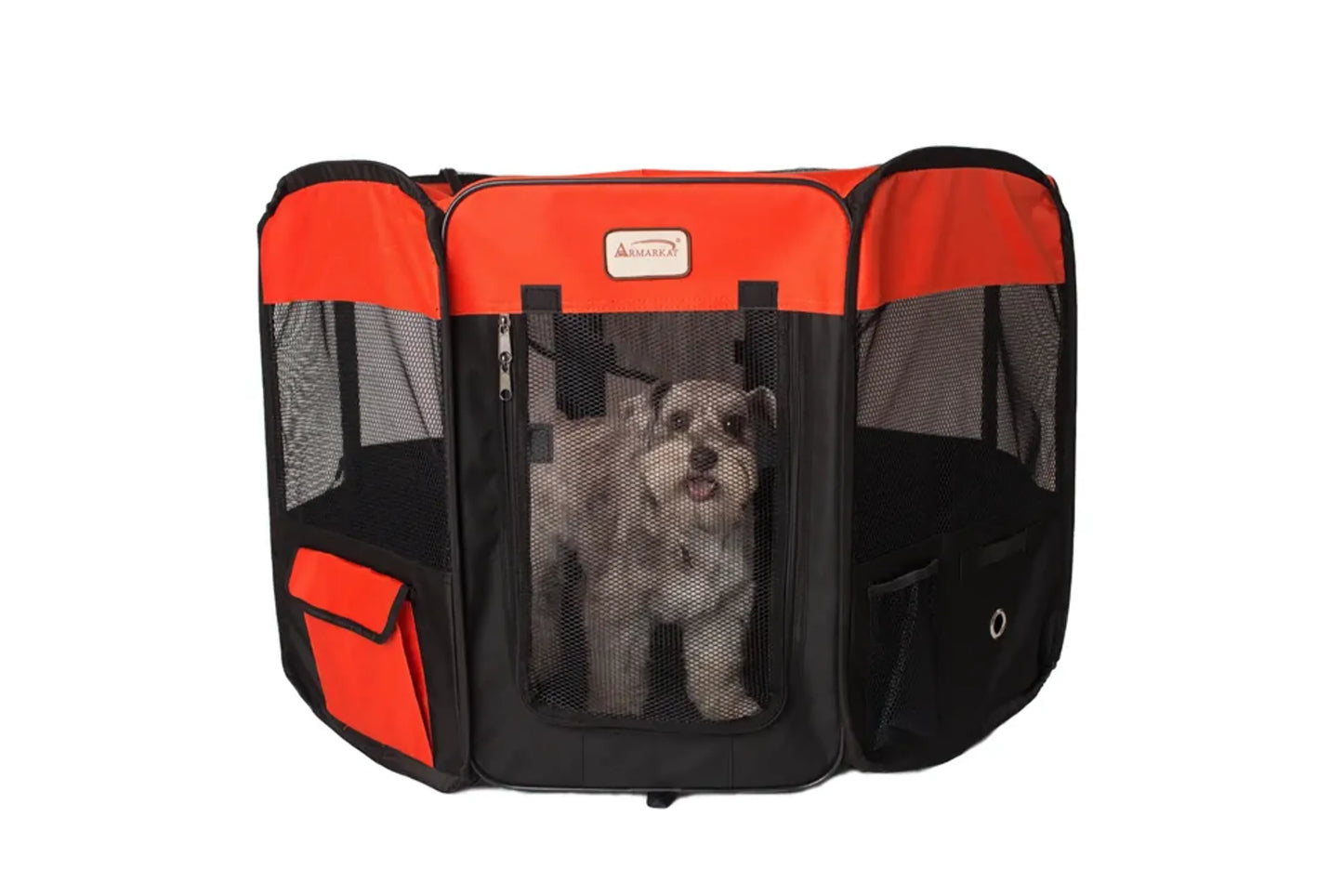 Armarkat PP002R-M Portable Pet Playpen In Bk and Rd Combo - Your Pet Connection