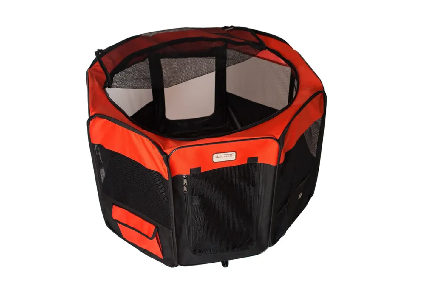 Armarkat PP002R-M Portable Pet Playpen In Bk and Rd Combo - Your Pet Connection