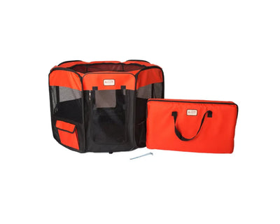 Armarkat PP002R-XL Portable Pet Playpen In Bk and Rd Combo - Your Pet Connection