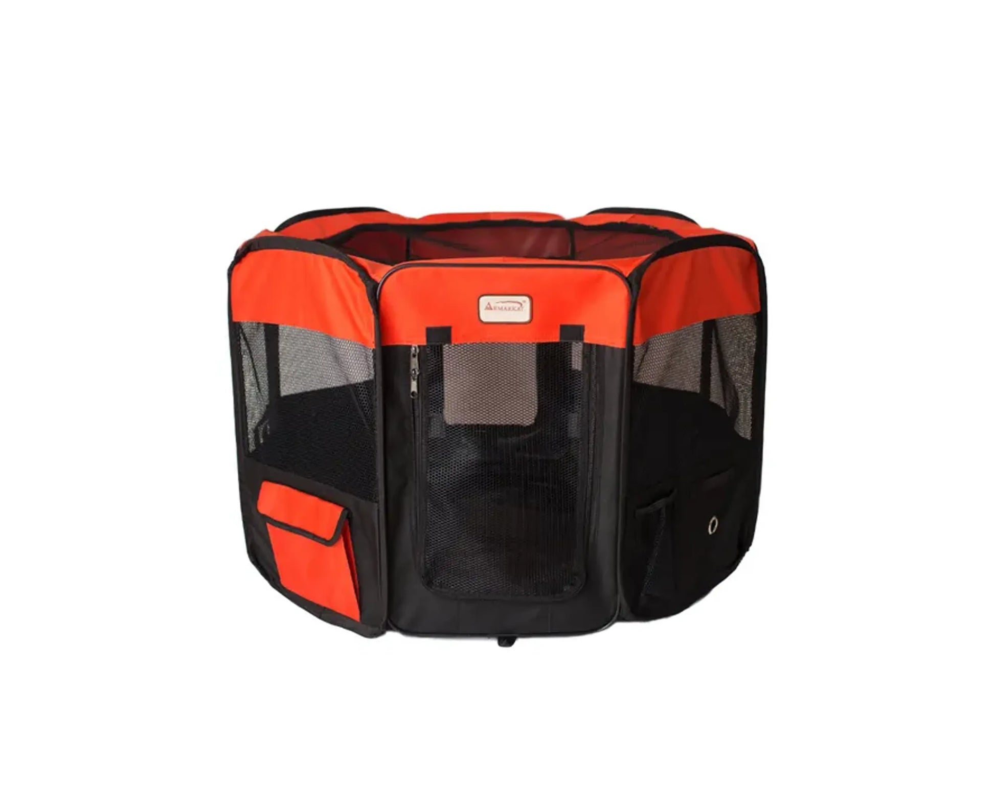 Armarkat PP002R-XL Portable Pet Playpen In Bk and Rd Combo - Your Pet Connection