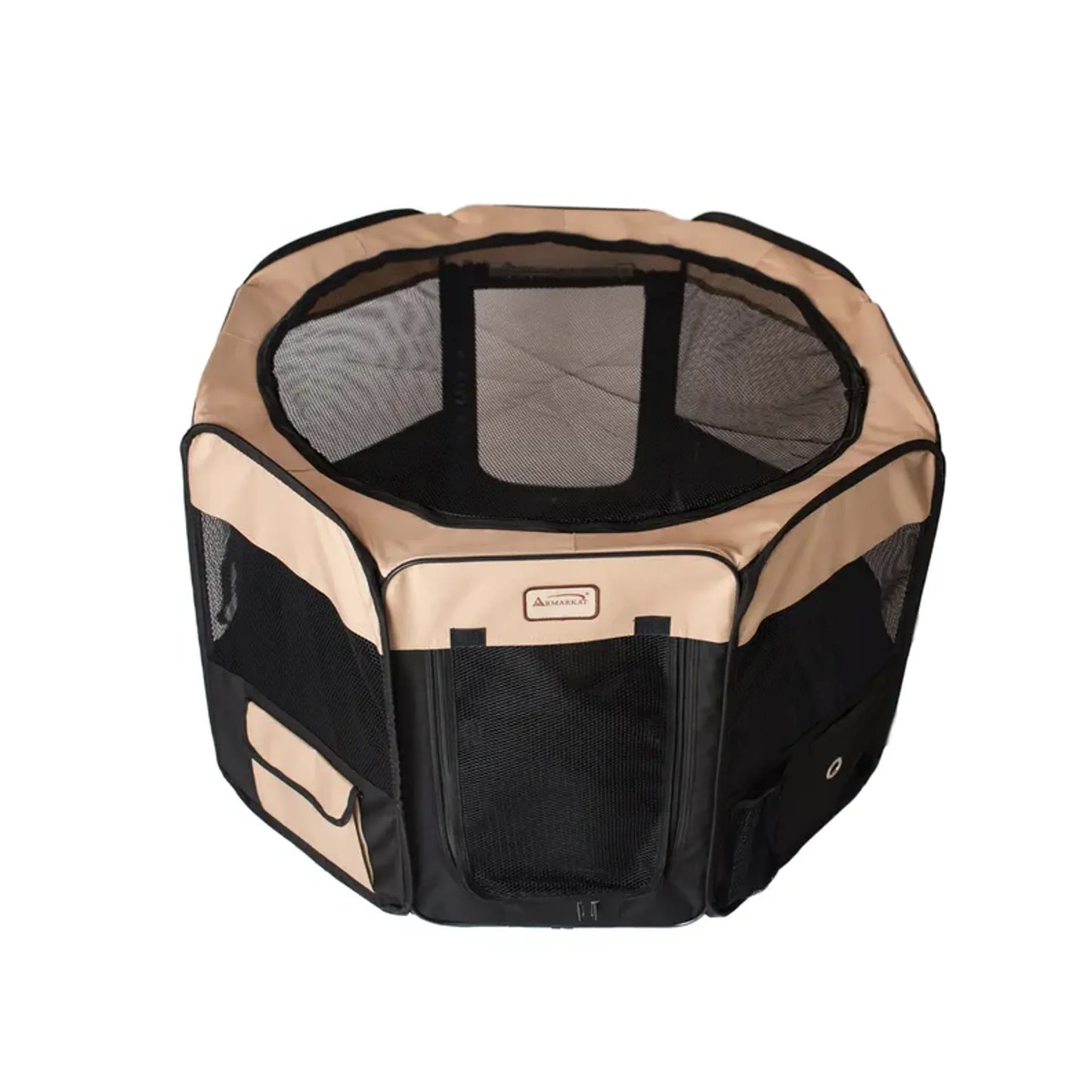 Armarkat PP003BGE-M Portable Pet Playpen In Bk and Bge Combo - Your Pet Connection