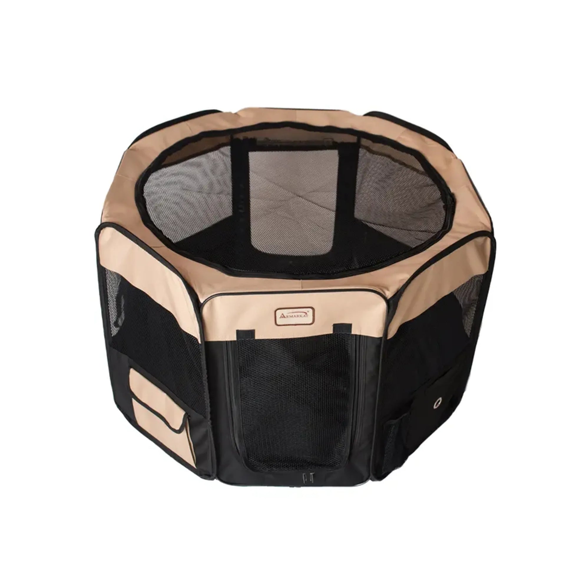Armarkat PP003BGE-M Portable Pet Playpen In Bk and Bge Combo - Your Pet Connection