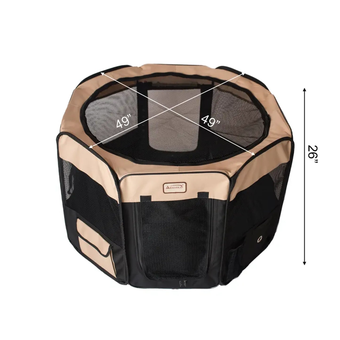 Armarkat PP003BGE-XL Portable Pet Playpen In Bk and Bge Comb - Your Pet Connection