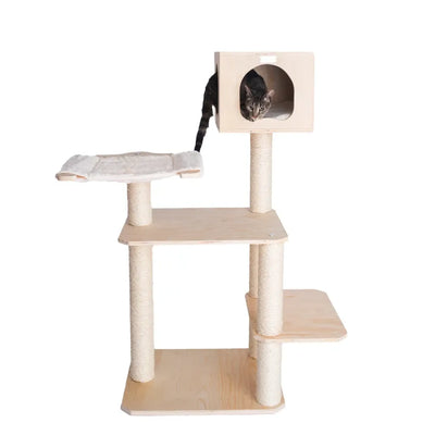 Armarkat Premium Scots Pine Solid Wood Cat Tree, 50" Tall - Your Pet Connection
