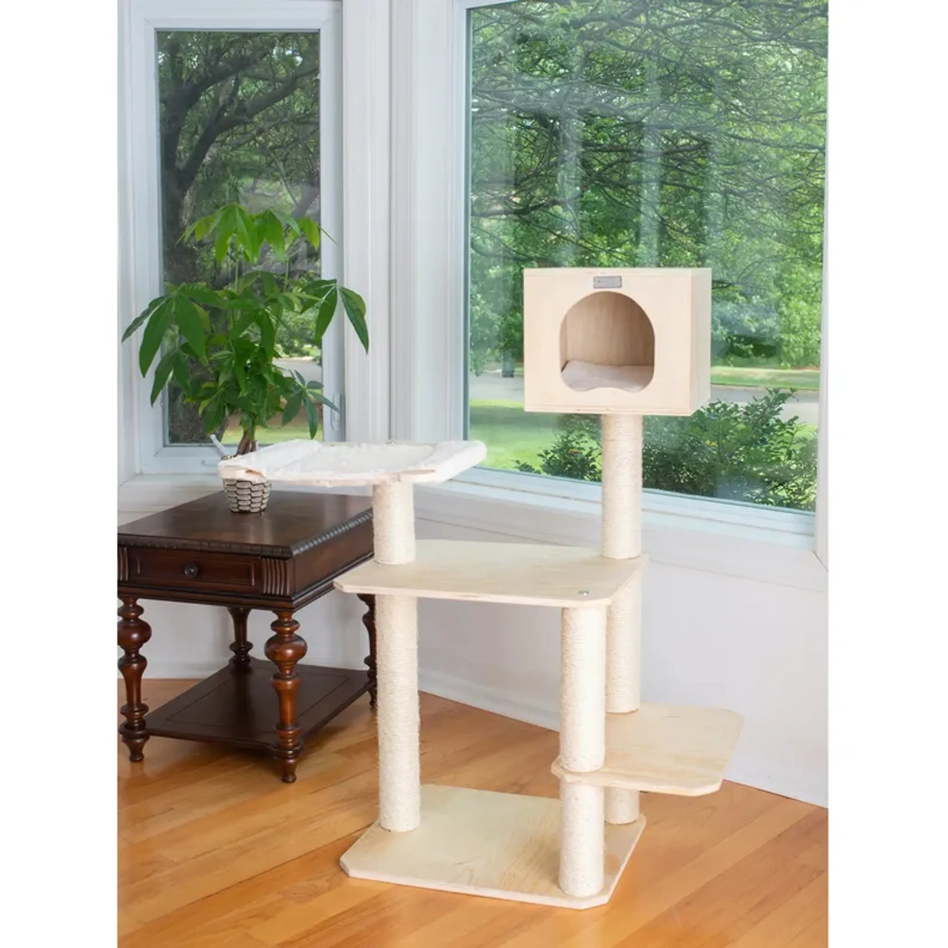 Armarkat Premium Scots Pine Solid Wood Cat Tree, 50" Tall - Your Pet Connection