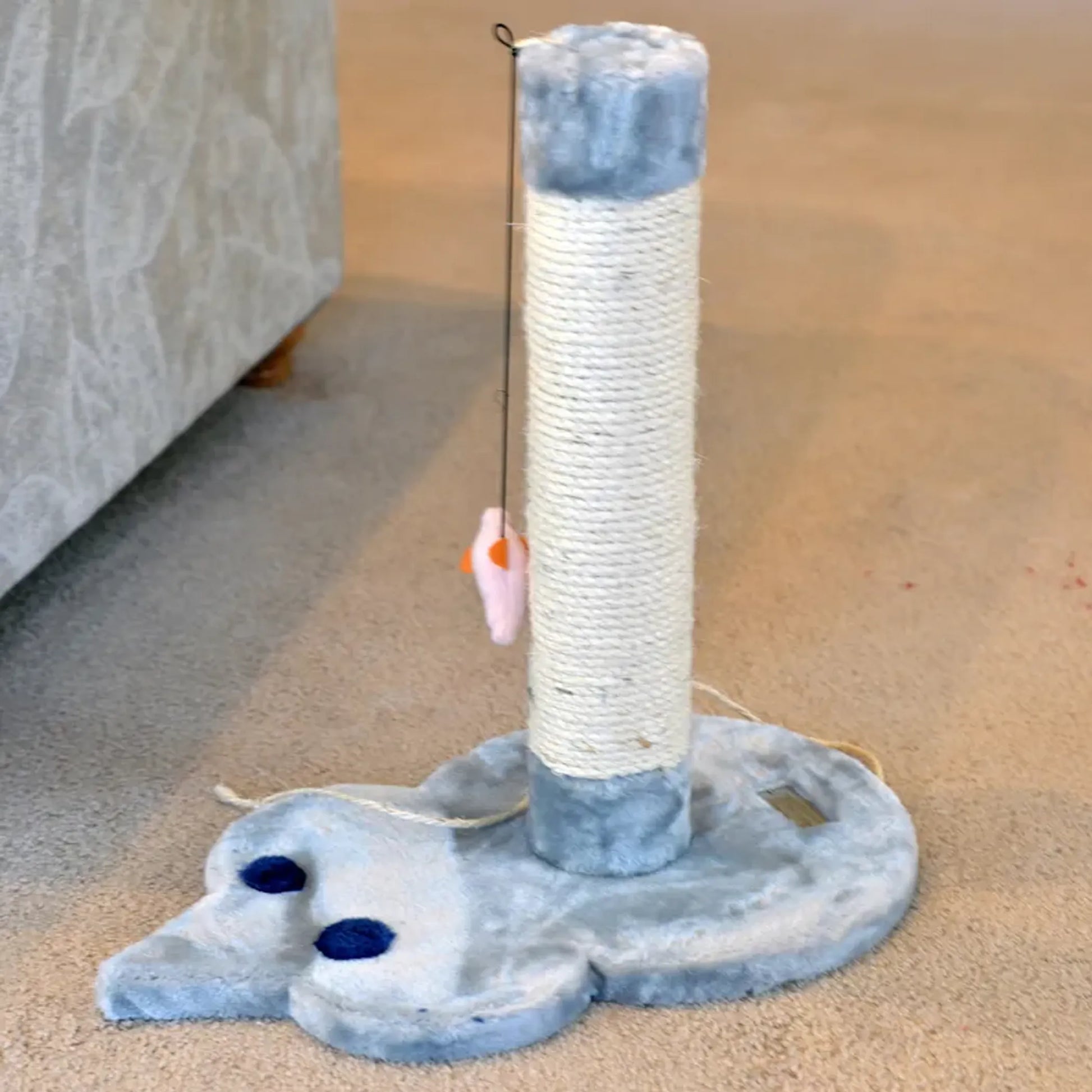 Real Wood Mouse Shape Cat Scratcher Toy, Kitty Sisal Post - Your Pet Connection