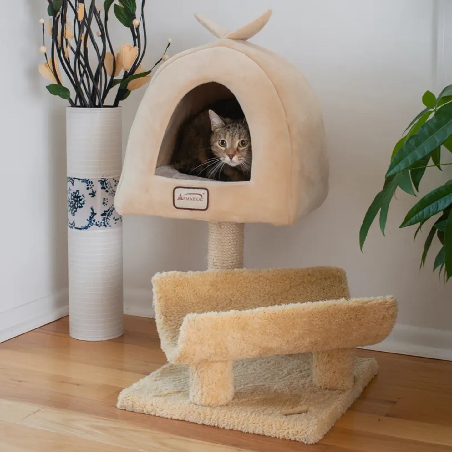 Armarkat X3007 Cat Condo, Real Wood Cat Scratching Post - Your Pet Connection
