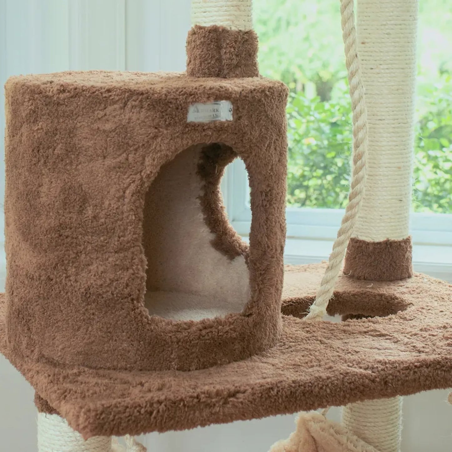 Real Wood 70" Cat tree With Scratch posts, Hammock for Cats - Your Pet Connection