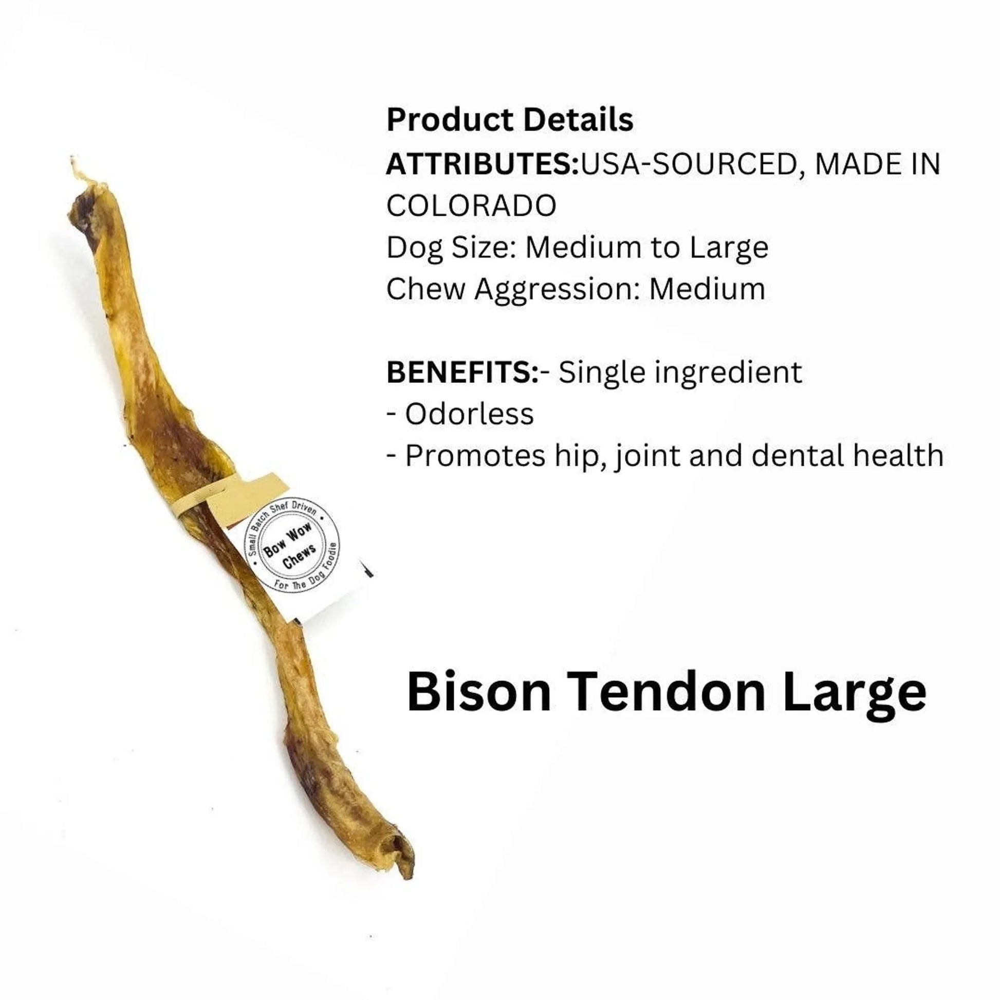 Colorado Bison Tendon Large - Your Pet Connection